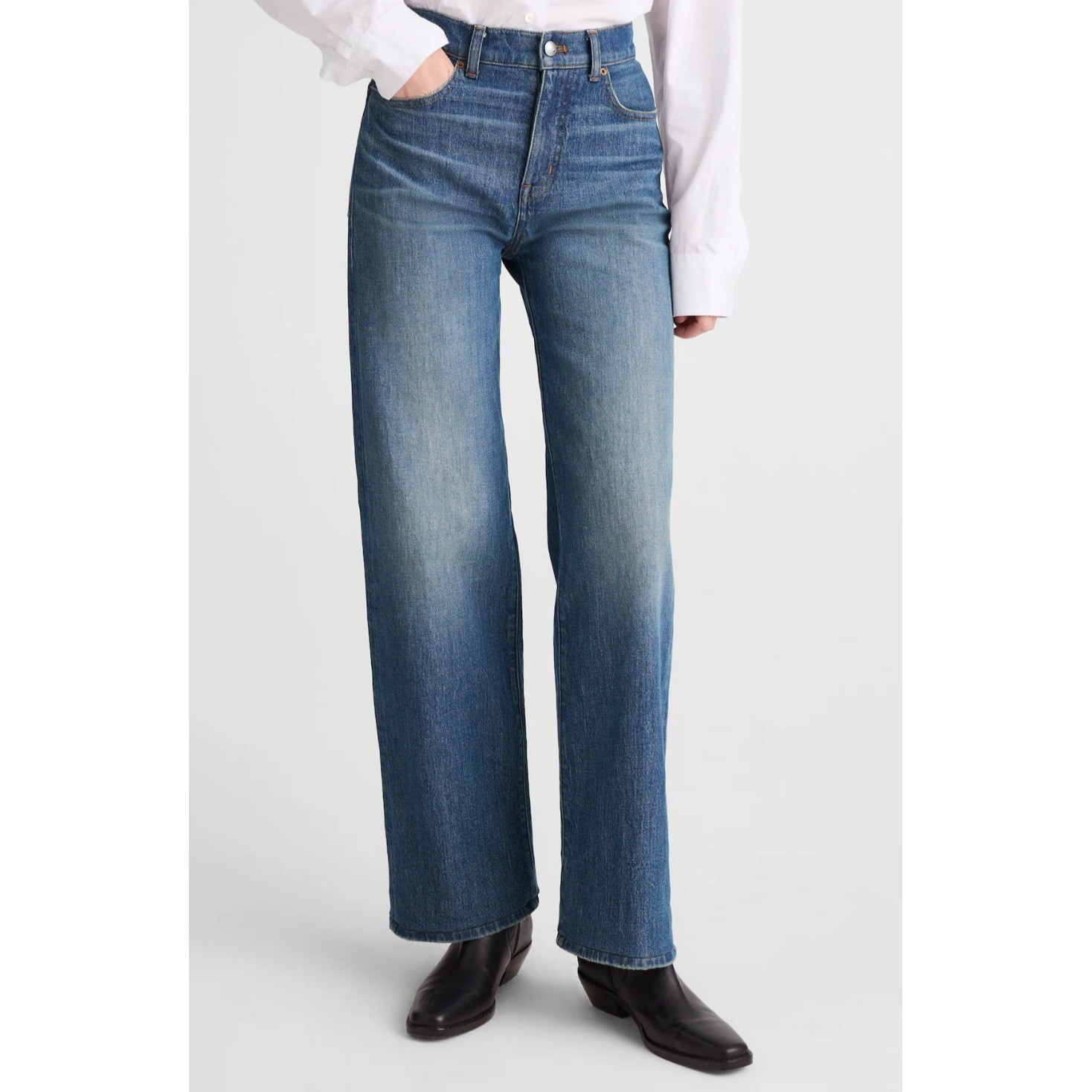 Nwt Madewell The Perfect Vintage Wide Leg Jean Womens 29 High Rise Blue Denim